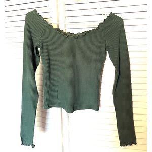 Green Off Shoulder Abercrombie Top